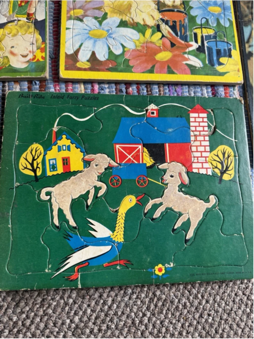 Vintage Cardboard Jigsaw Puzzles Lot (10) 1940-1950 Various Condition.